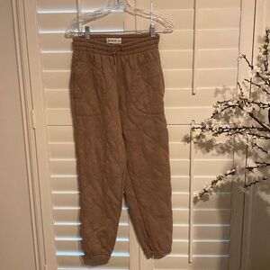 ABERCROMBIE FITCH WOMENS SOFT AF COLLECTION QUILTED JOGGER PANTS SZ S MOCHA BROW